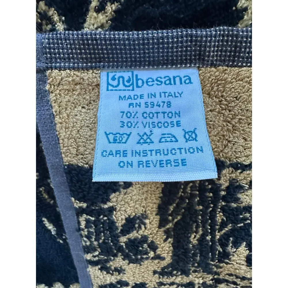 Vintage Set Besana Italy Italian  Cotton Viscose 2 Hand Towels